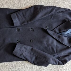 Zara Men's Elegant Navy Pea Coat